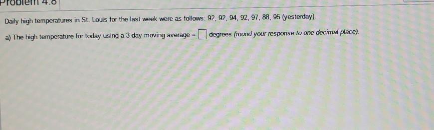 Daily high temperatures in St. Louis for the last