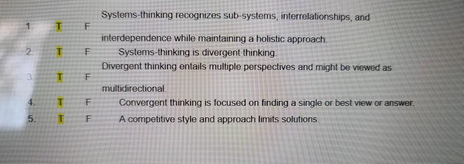 Systems-thinking recognizes sub-systems,