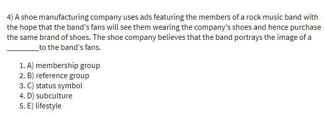 4) A shoe manufacturing company uses ads