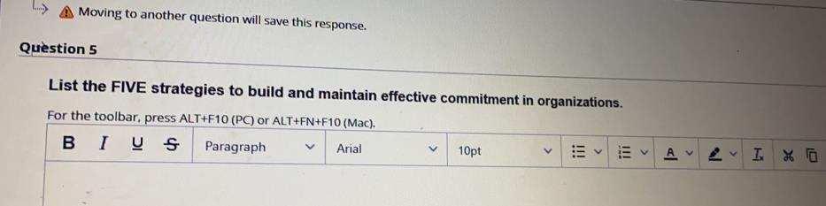 Moving to another question will save this