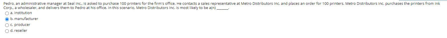 Pedro, an administrative manager at Seal Inc., is