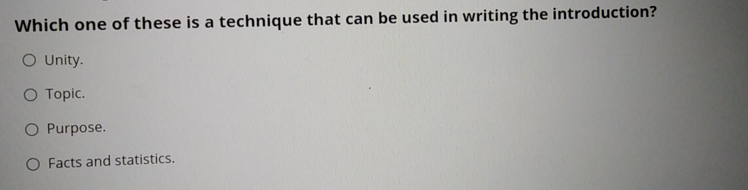 English subject Which one of these is a technique