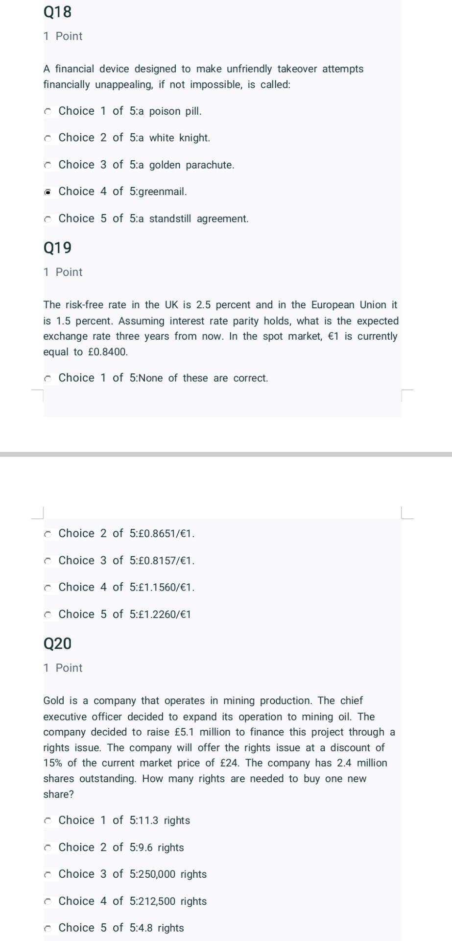 Q18 1 Point A financial device designed to make