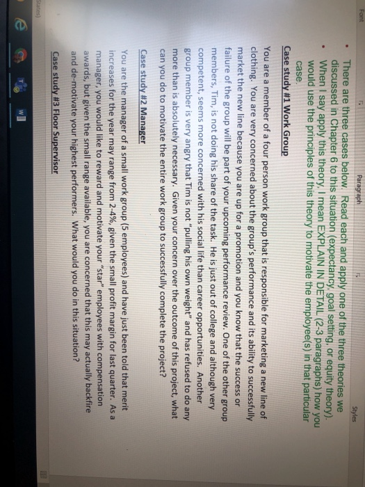 Font Paragraph Styles There are three cases