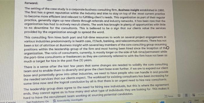 The setting of the case study is a corporate