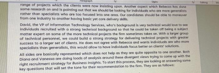 The setting of the case study is a corporate