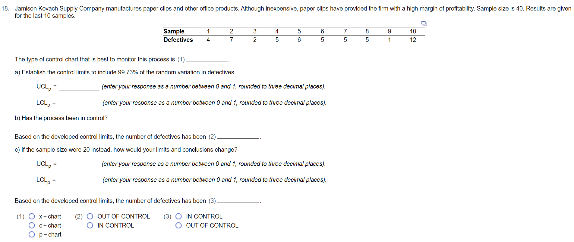 18. Jamison Kovach Supply Company manufactures