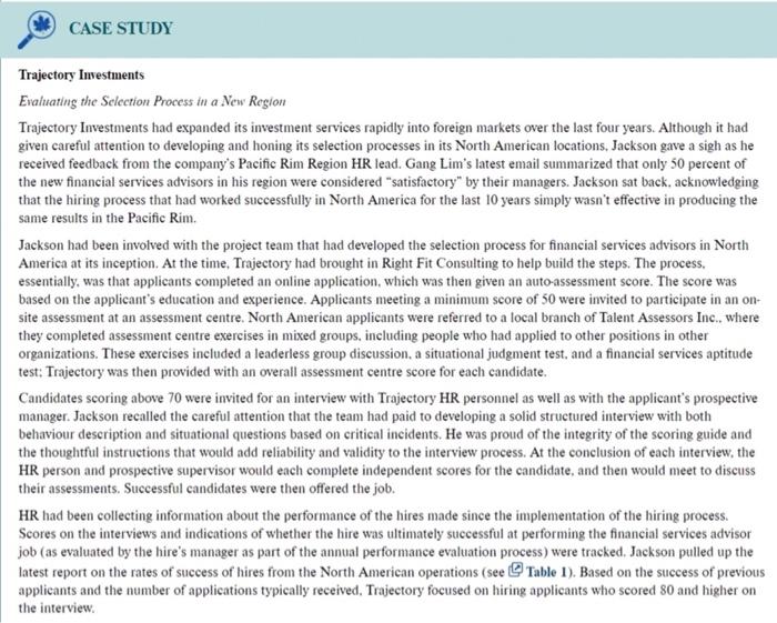 CASE STUDY Trajectory Investments Evaluating the