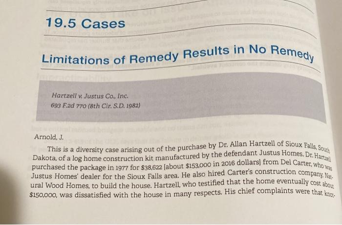 19.5 Cases Limitations of Remedy Results in No