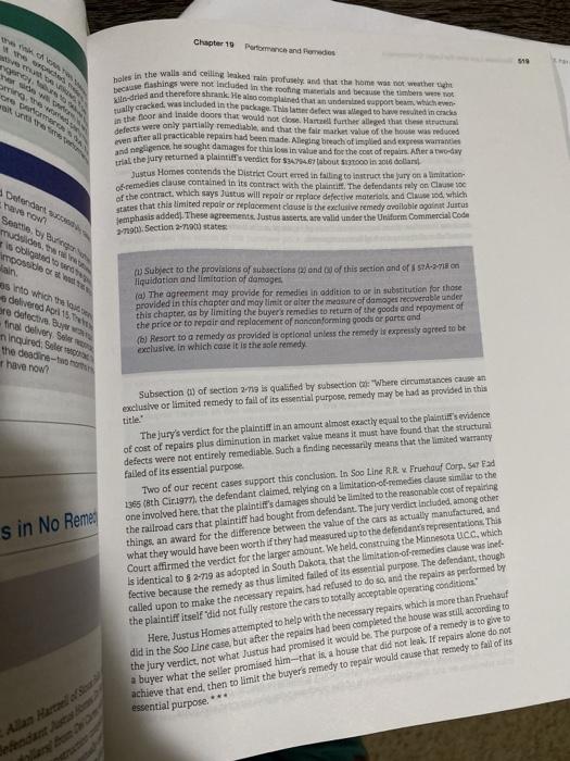 19.5 Cases Limitations of Remedy Results in No