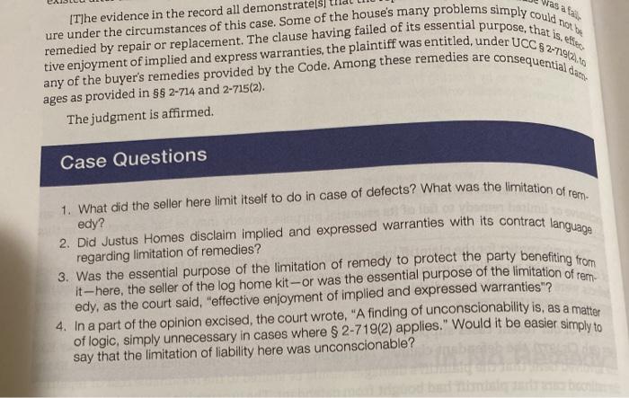 19.5 Cases Limitations of Remedy Results in No