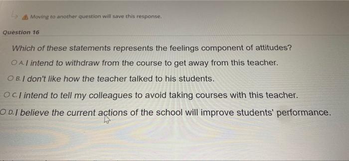 Moving to another question will save this