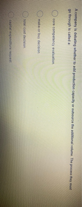 A company is debating whether to add production