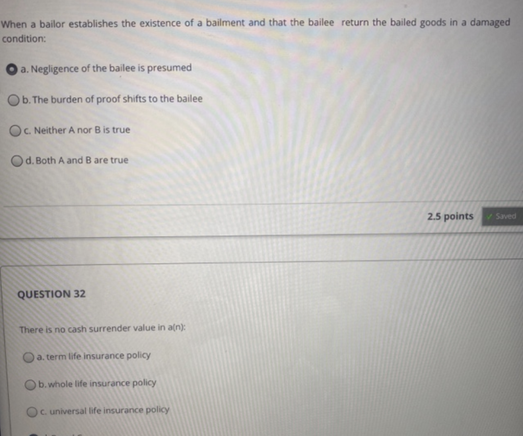 When a bailor establishes the existence of a