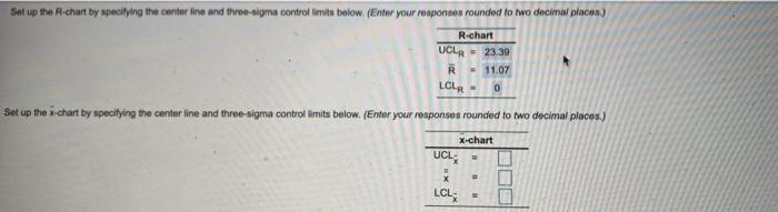 Set up the R-chart by specifying the center line
