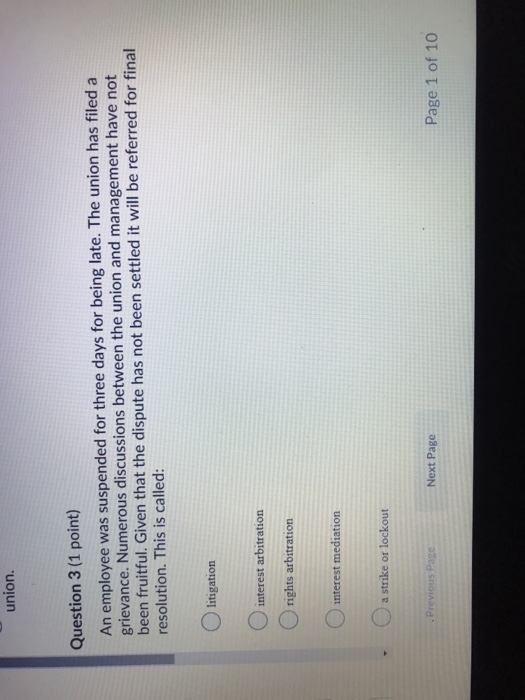 Question 1 (1 point) To deal with the problem of