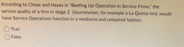 According to Chase and Hayes in "Beefing Up