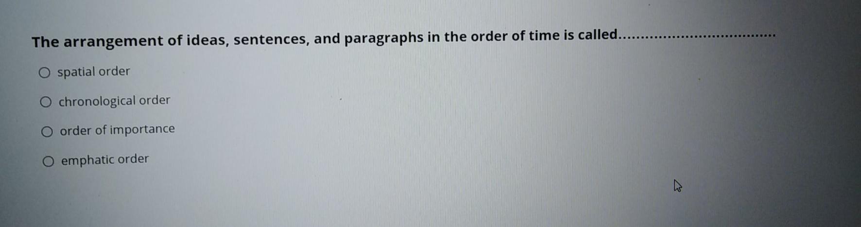 English subject The arrangement of ideas,