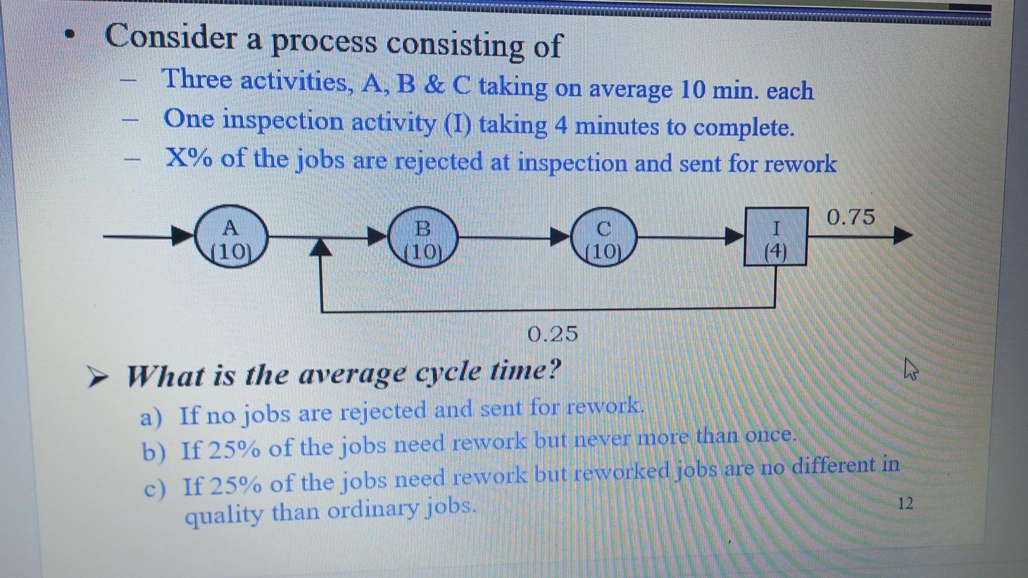 Consider a process consisting of Three