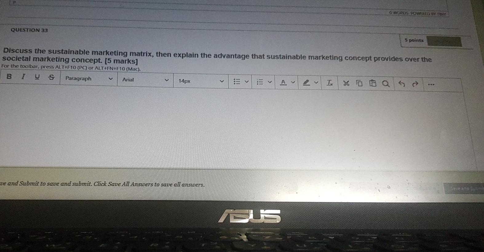 O WORDS POWERED BY TINY QUESTION 33 5 points