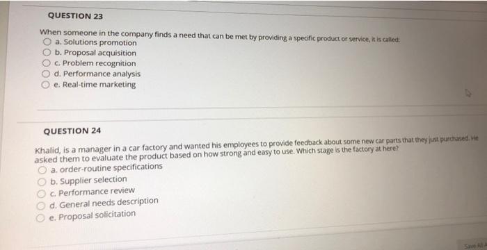 only answer , without explain QUESTION 23 When