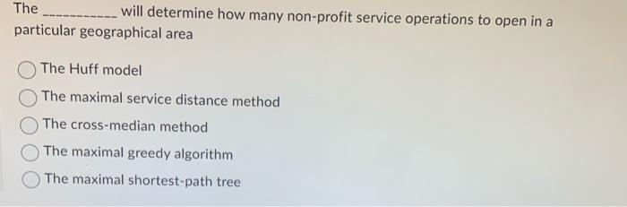 The will determine how many non-profit service