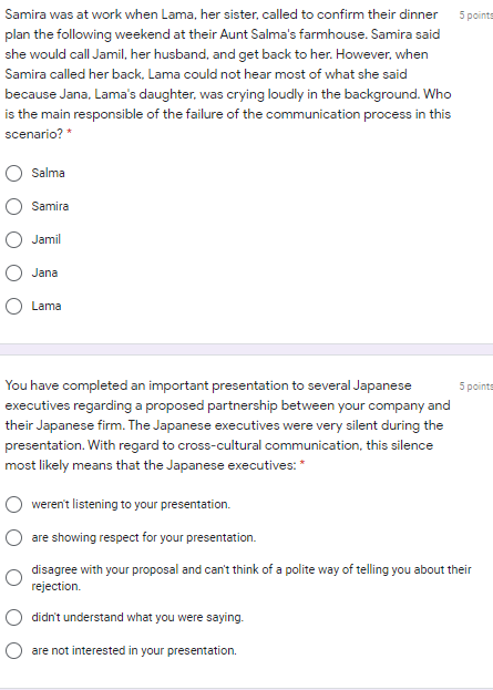5 points Samira was at work when Lama, her