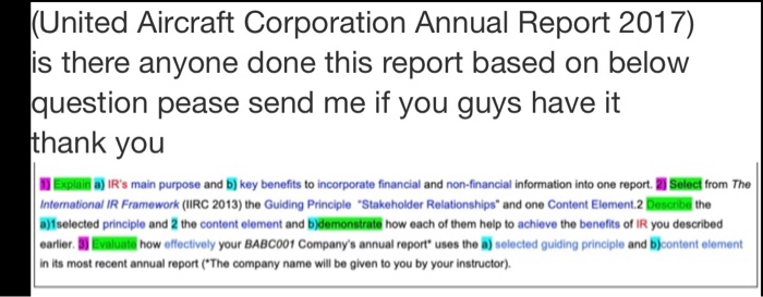 (United Aircraft Corporation Annual Report 2017)