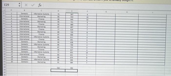 SHOW FULL FUNCTION for both parts a&b Question 1)