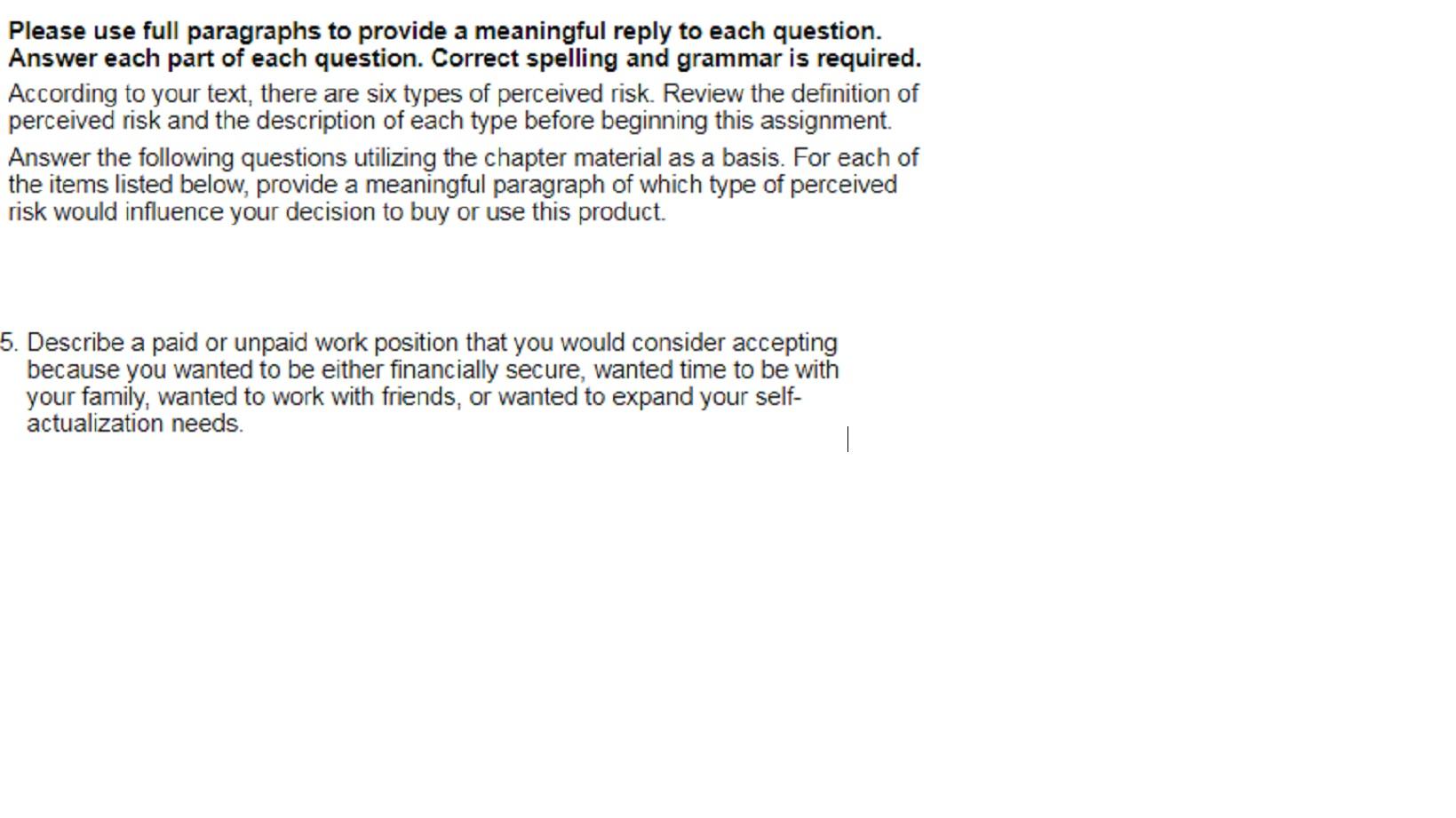 Please use full paragraphs to provide a