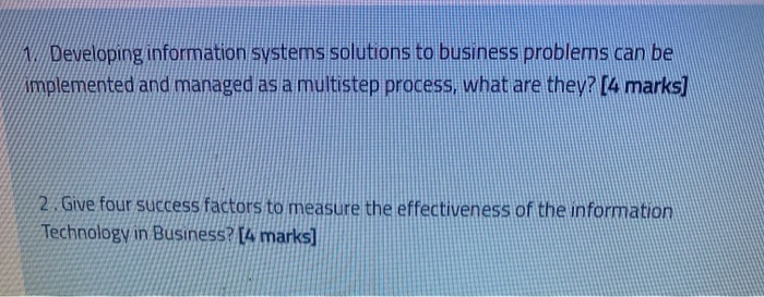 N. Developing information systems solutions to