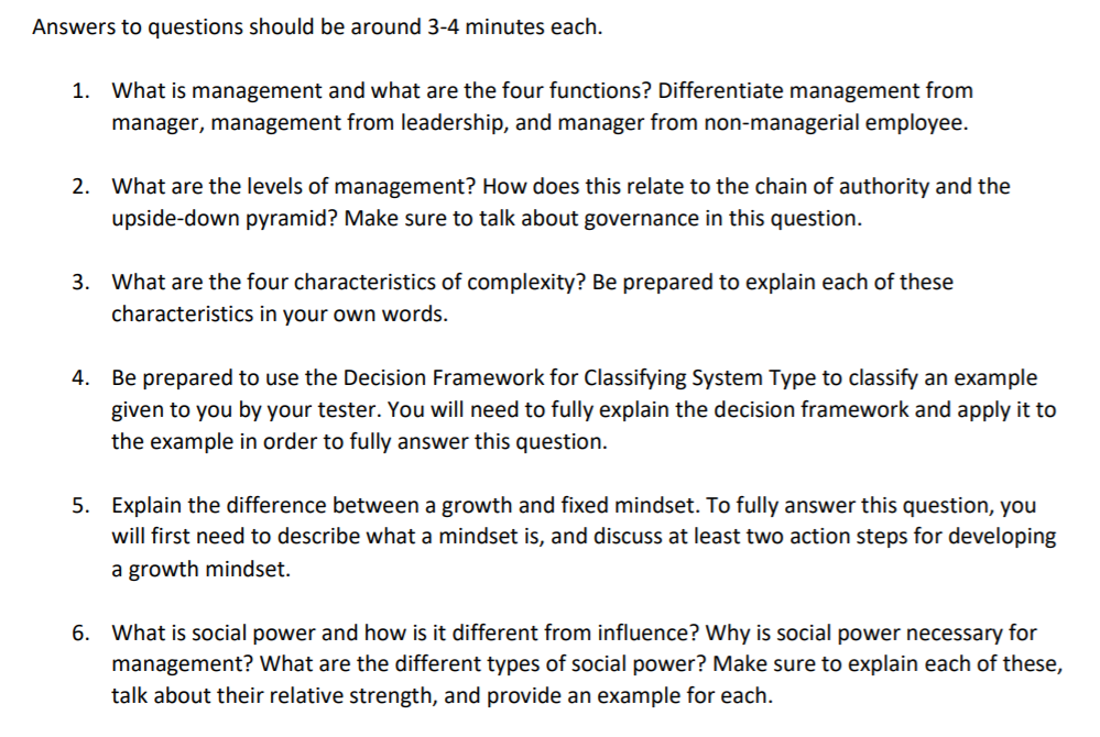 Answers to questions should be around 3-4 minutes