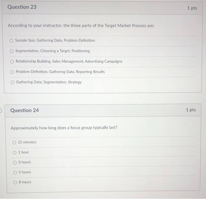 Question 23 1 pts According to your instructor,