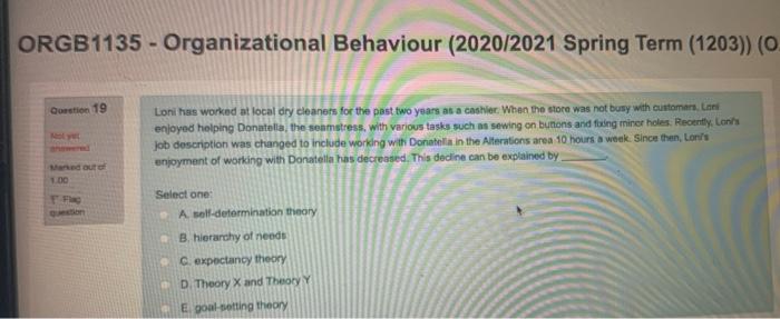 ORGB1135 - Organizational Behaviour (2020/2021