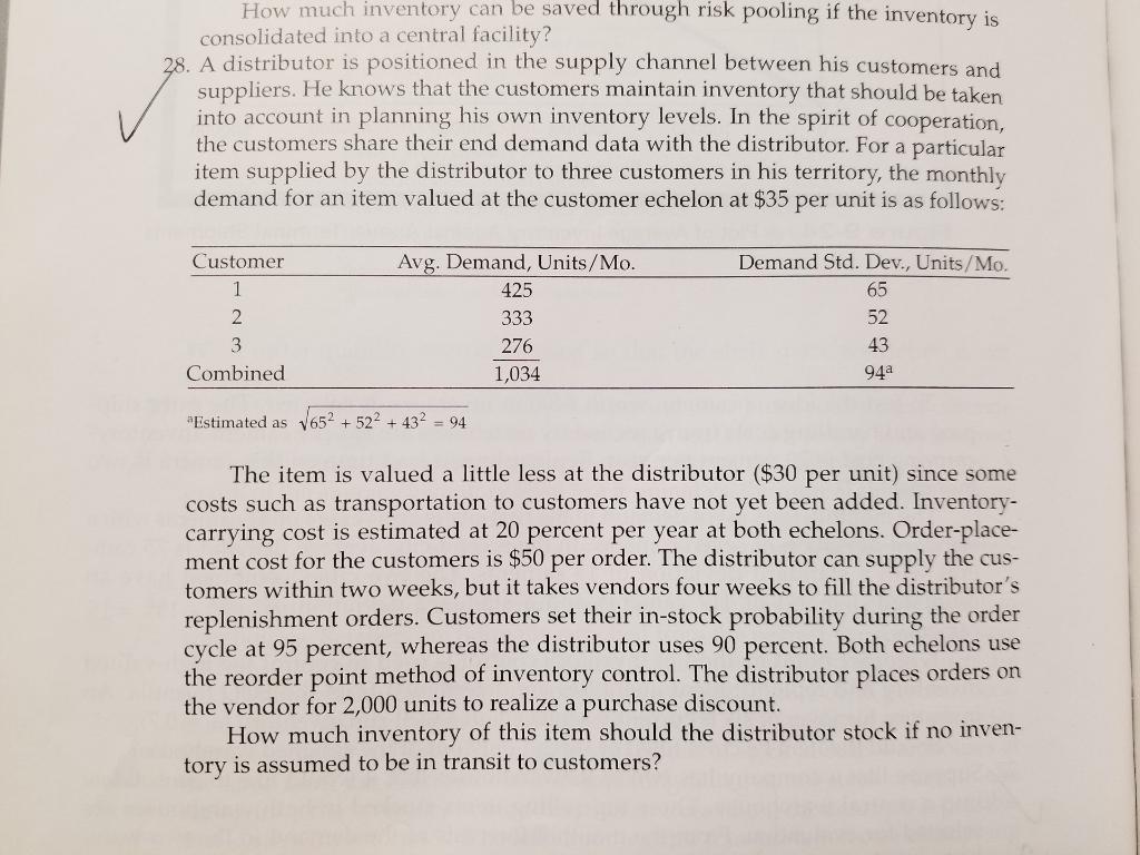 How much inventory can be saved through risk
