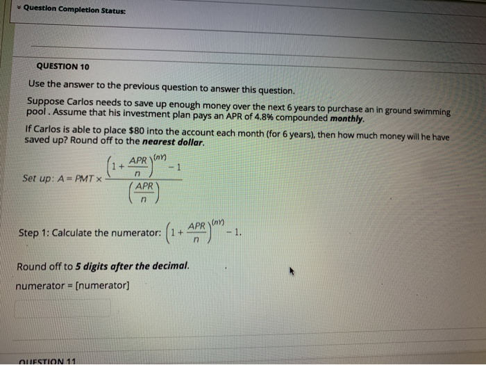 Question Completion Status: QUESTION 10 Use the