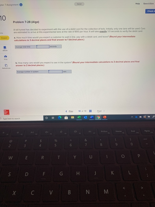 pter 7 Assignment Help Save & Ex Check 10 Problem