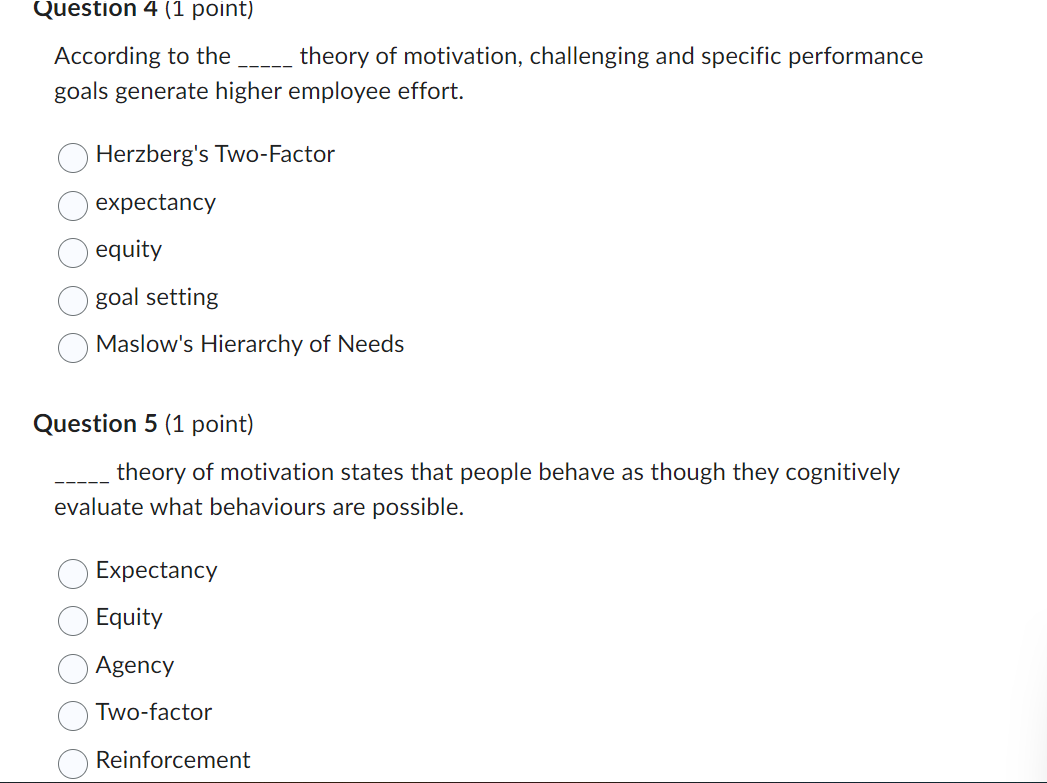 Question 4 (1 point) According to the goals