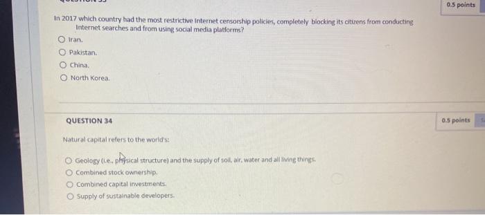 0.5 points In 2017 which country had the most