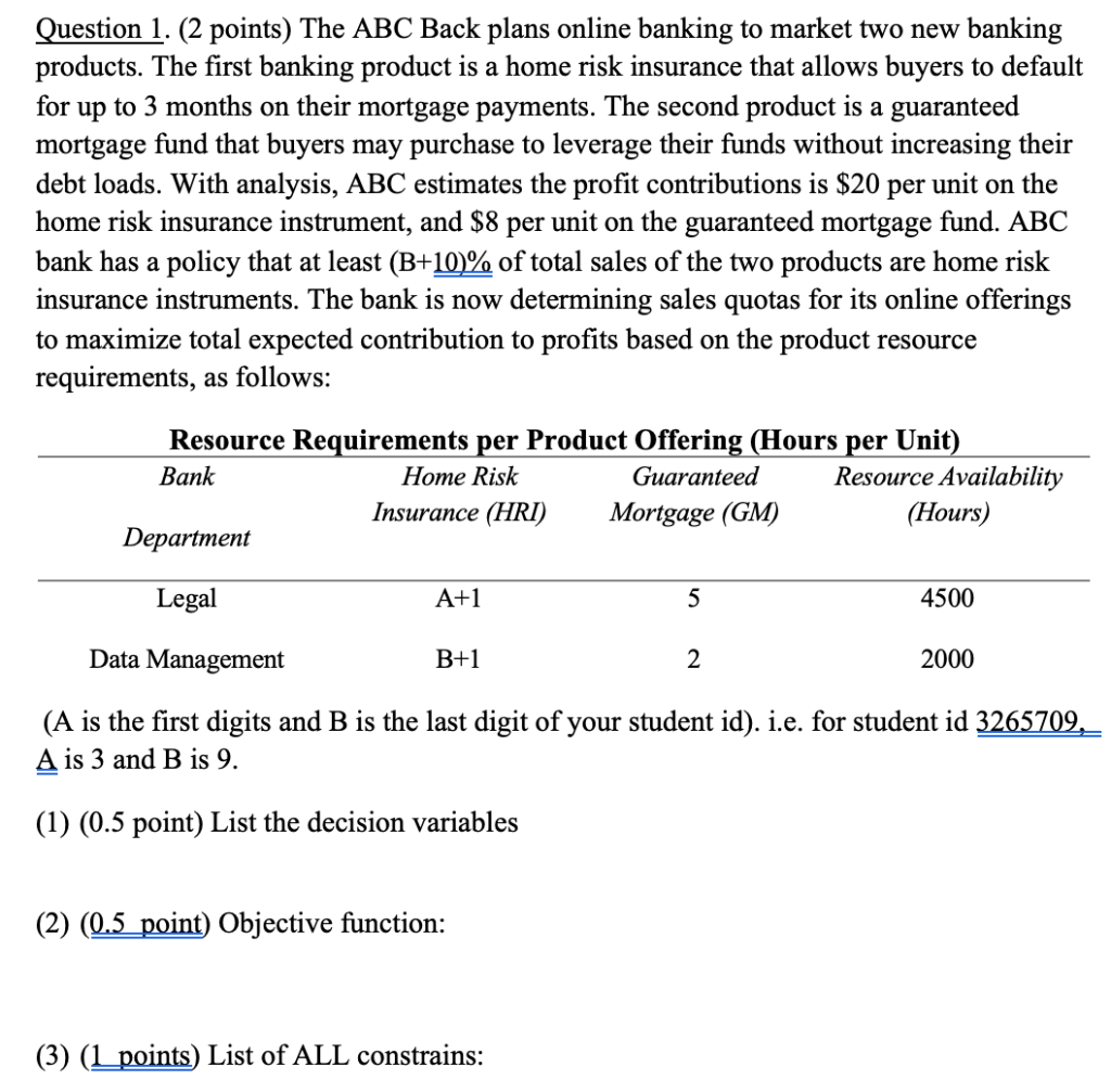 Please explain the steps too! Question 1. (2