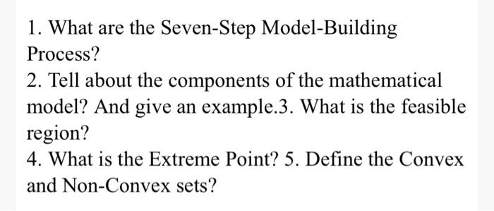 1. What are the Seven-Step Model-Building