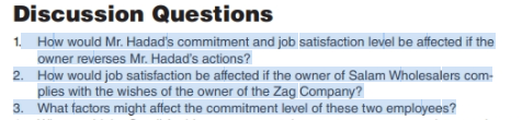 Discussion Questions 1. How would Mr. Hadad's