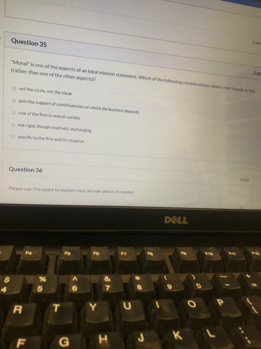 Question 35 "Moral" is one of the aspects of an