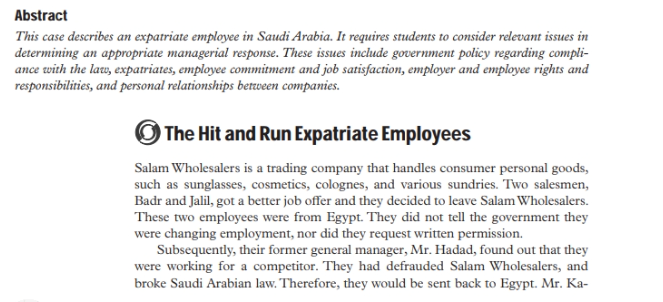 Discussion Questions 1. How would Mr. Hadad's