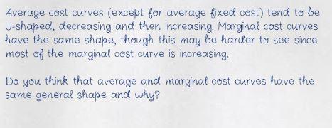Average cost curves (except for average fixed