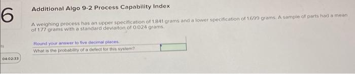 help please! Additional Algo 9-2 Process