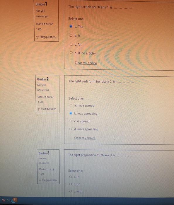 please answer all, I am in exam Part 1: Read the