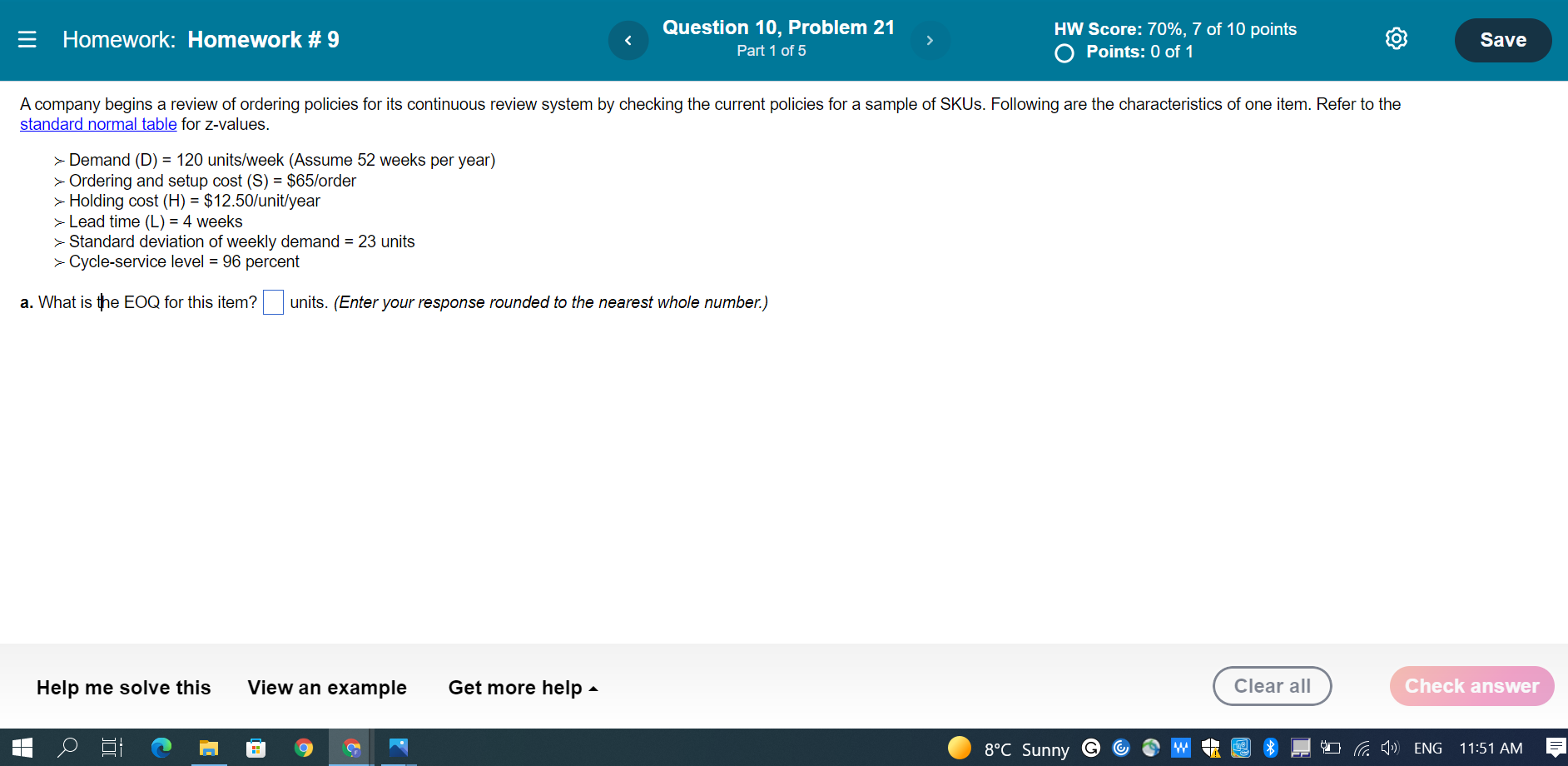 = Homework: Homework #9 Question 10, Problem 21