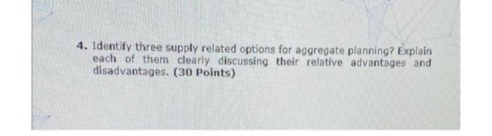 4. Identify three supply related options for