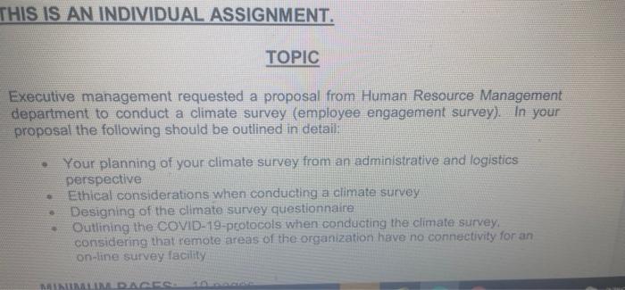 THIS IS AN INDIVIDUAL ASSIGNMENT. TOPIC Executive